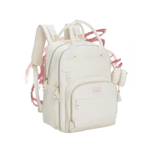 BabbleRoo Vegan Leather Diaper Bag - Baby Essentials Travel Baby Bag | Multi function | Water Resistant | with Changing Pad | Stroller Straps & Pacifier Case – Unisex