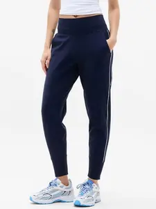 Venice High Rise Track Stripe Jogger Color Navy/Bright White