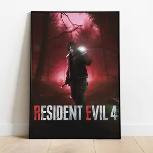 Resident Evil 4 Game Poster, RE4 Leon Kennedy Albert Wesker Ada Wong Poster, Resident Evil Video Game Posters