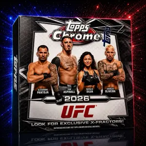 Topps UFC 2026 Chrome Mega Box Trading Cards - Look for Exclusive X-Fractors - Includes Alexander Pantoja, Tom Aspinall, Natalia Silva, Charles Oliveira