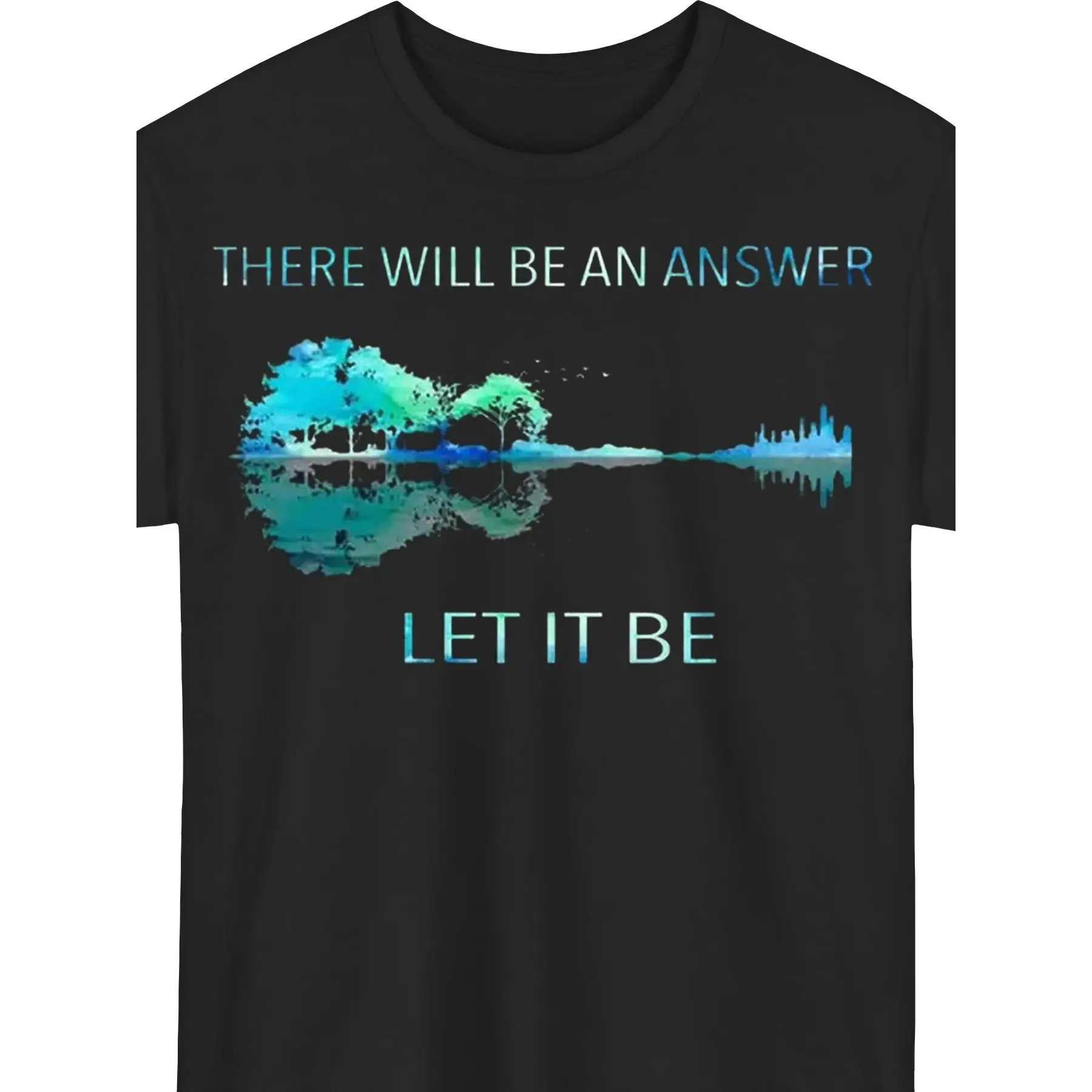 Men's Pure Cotton Tops with a Retro "Let It Be" Graphic Print, Casual Short-Sleeve Round Neck for Daily Wear