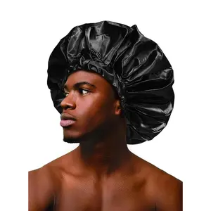 Titan Shower Cap For Long Hair - Waterproof, Stylish & Durable, Black