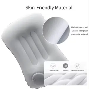 Travel Pillow Inflatable Airplane Car Pillow Foldable Press Bed Neck Pad Home Office Portable Lumbar Support Cushion Nap Pillow Outdoor