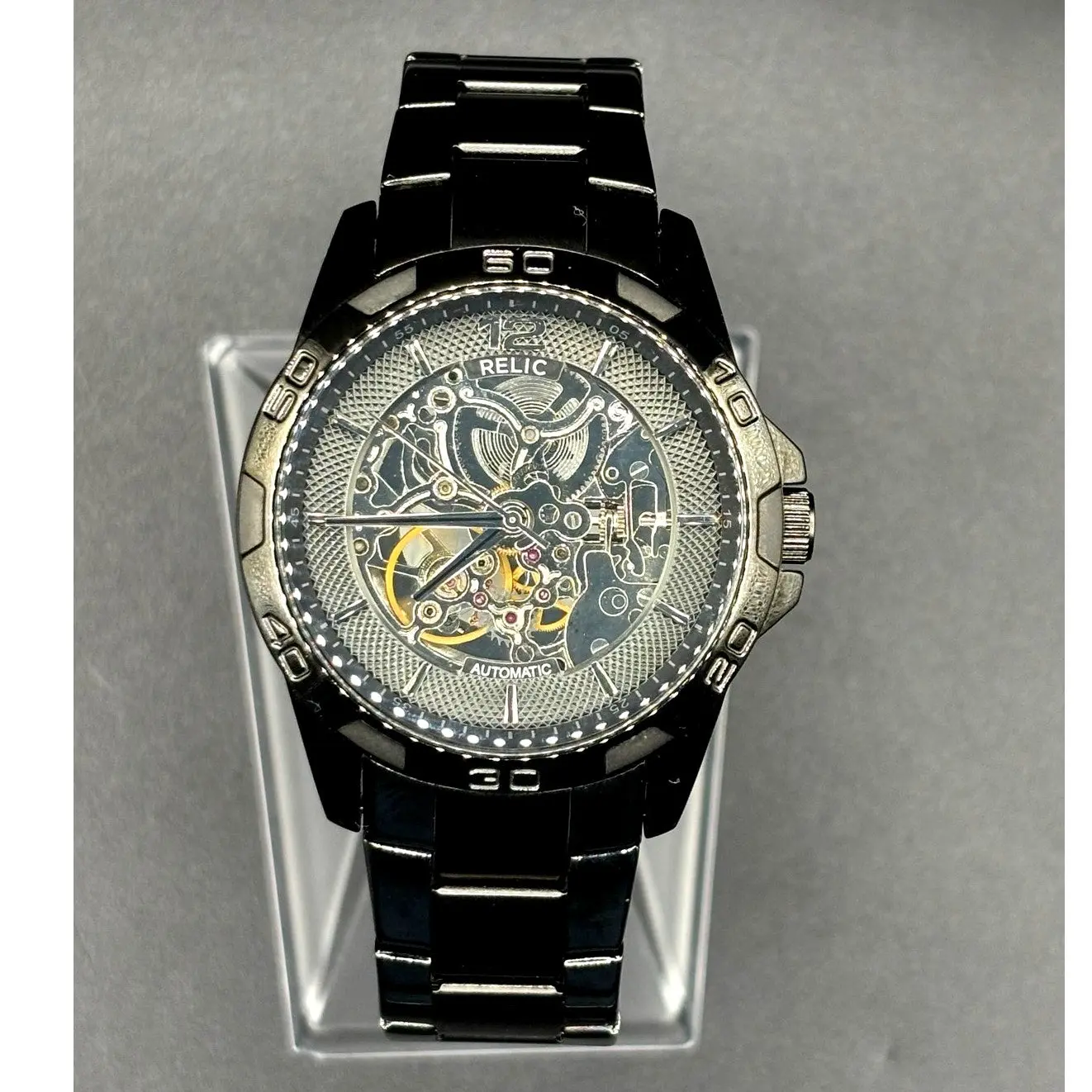 Relic by Fossil Brennan ZR11853 Automatic Skeleton Gunmetal Men’s Watch