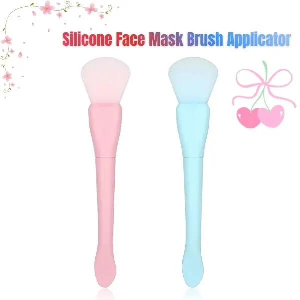 2PCS Silicone Face Mask Brush Applicator, Soft Facial Mask Spatula Tool for Clay Mud Masks, Skincare Application Tool, Beauty Spa Treatment Accessory for Women