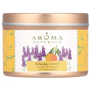 Aroma Naturals Soy VegePure®, Travel Tin Candle, Relaxing, Lavender & Tangerine, 2.8 oz (79.38 g)