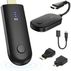 HDMI Transmitter and Receiver 4K, 165ft/50M Extender 2.4G/5G Dual Band Adapter, 4K Decode Input 2160P Output, Plug & Play Portable Video Audio Streaming for Laptop PC TV Box Projector