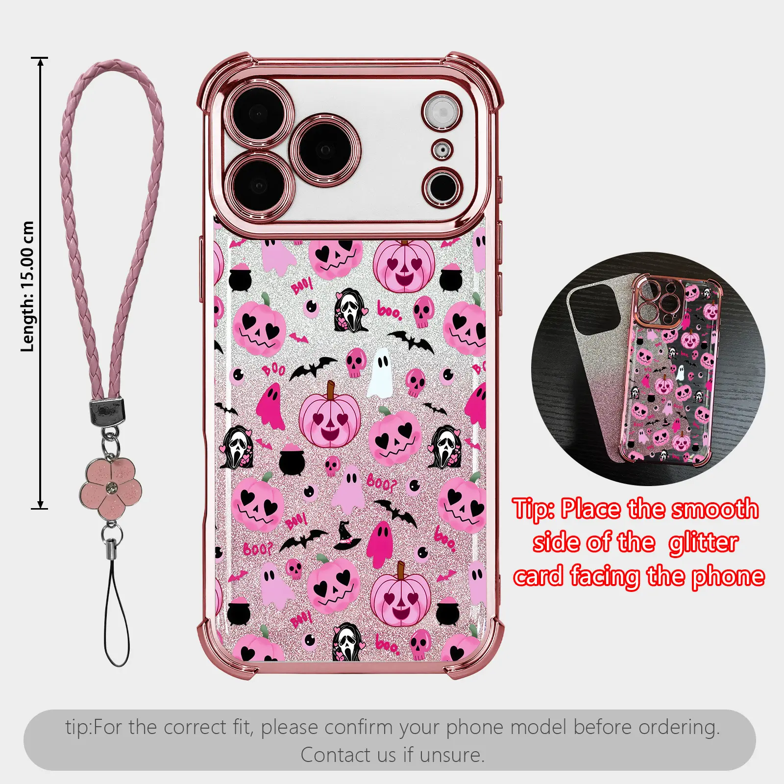 Cute Halloween Pumpkin Ghost Phone Case for iPhone 17 Pro Max Air,16 Plus,15,14,13,12,11,XR,XS Max & Samsung Galaxy S26,S25,S24,S23,S22, Transparent Soft Silicone Cover, 4-Corner Drop Protection, Non-Yellowing Shockproof, Gift for Her, JL118