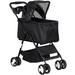 3-in-1 Premium Pet Stroller - Jogging Mode, Breathable Linen Mesh, Detachable Carrier for Small and Medium Dogs