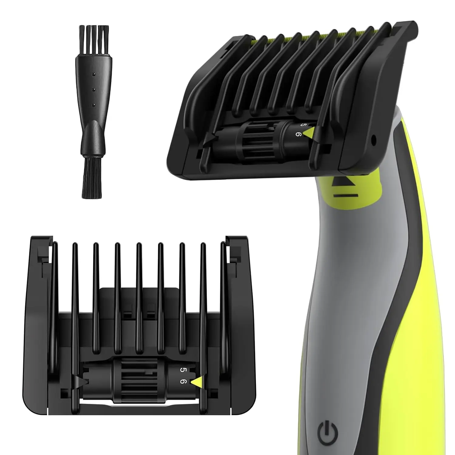Durable 6-in-1 Adjustable Guide Combs for Hybrid Electric Trimmers QP2520 QP2530 QP2630 QP2620 QP2510 QP2521 QP2522 QP2531 QP6510 - O Blade Compatible, 1-6mm Length Settings, Includes Cleaning Brush