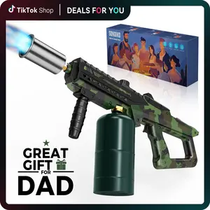 【FathersDayGift】【SUMMERVIBES】Camouflage Powerful Kitchen Propane Torch Gun, Culinary Torch Campfire Starter, Adjustable Weed Torch Burner for Searing Steak, BBQ, Welding (Propane Tank Not Included)