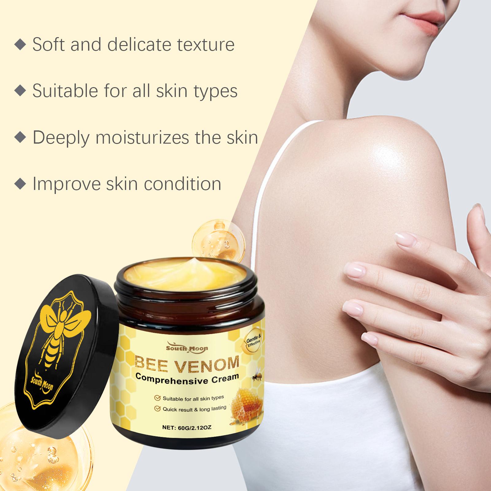 South Moon Bee Venom Daily Facial Massage Cream, Gentle & Effective Skincare for All Skin Types, Long-Lasting Nourishing & Skin Repair Comprehensive Cream, 60G