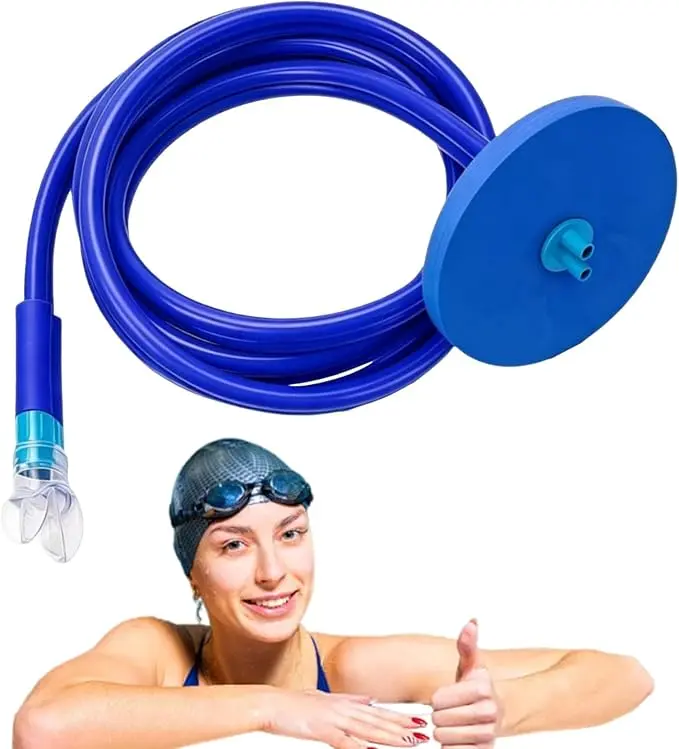 Adult Beginner Sport ActiveDouble-TubeSnorkel, Dual-Head DivingMouthpiece withLong Hose, Anti-ChokeFresh Air, LightweightShallow Water DivingGear