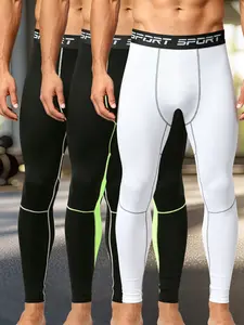 Men's 3 Pack Compression Pants, Quick Dry Athletic Leggings for Running, Basketball, Gym Training & Outdoor Sports