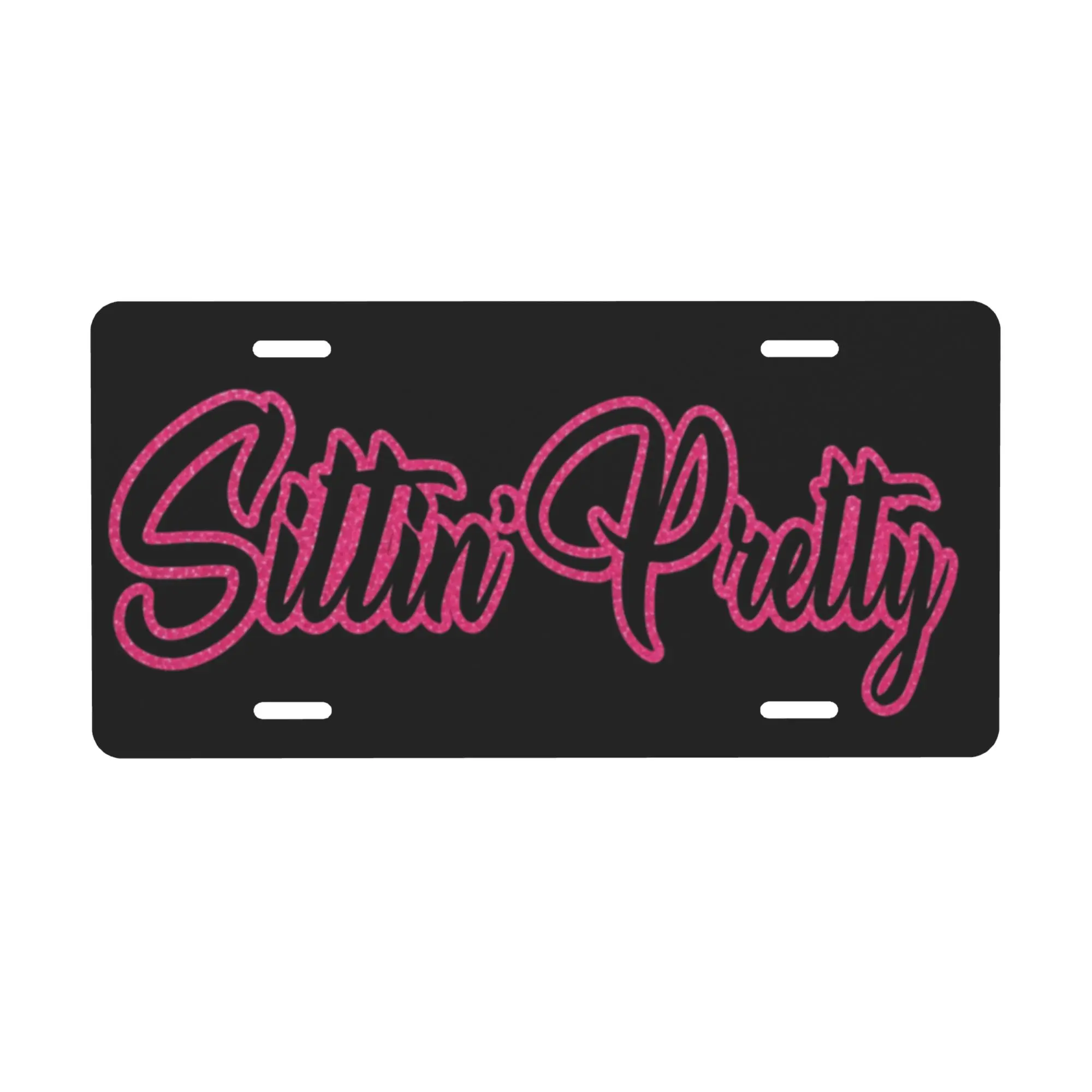 Custom Text Front-Mount Standard-Size Pink Custom License Plates, Automotive Car Exterior Accessory, Truck Accessory, Letters Number Plates