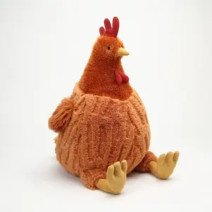 Realistic Cecil Chicken Plush Toy, Soft Stuffed Animal, Fur Crown Animal Figure, Huggable Gift for Kids, Birthday Present, Holiday Gift