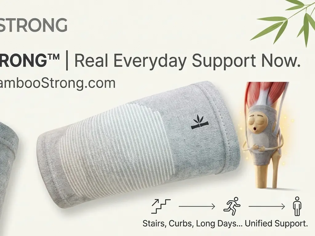 Bamboo Charcoal Kneepads - Charcoal Fiber Slip-On Knit Sleeves with Heat Trapping, Snug Contour for Gym, Running & Daily Sports Support