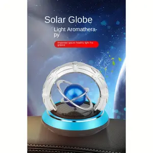 Car Aromatherapy Decoration + Keychain Fashion Car Decoration Fresh Air Solar Rotating Car Interior Decoration