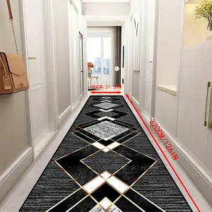 Crystal Velvet Large Indoor Home Decorative Rug, Easy Clean Soft Long Strip Carpet for Living Room Hallway Kitchen Study