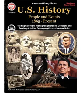 Mark Twain US History Workbook, Middle School Books Covering People and Events 1865 to Present Day, Social Studies Classroom and Homeschool Curriculum   Paperback – January 13, 2017