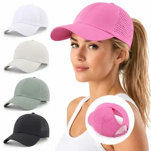 4Pcs Womens Breathable Mesh Baseball Cap - Lightweight Running Sport Hat with Ponytail Hole - Summer UV Protection for Outdoor Trucker Cap Sunscreen Leisure Hat