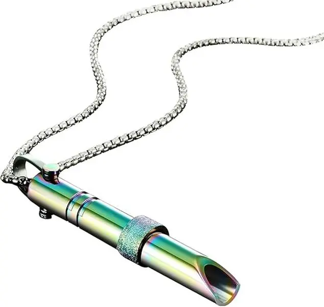 Stainless Steel Anxiety Breathing Necklace, Mindful Breathwork Tool for Stress Relief, Meditation Gifts for Women and Men