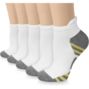 5 Pairs Copper Compression Socks for Women & Men Ankle Plantar Fasciitis Arch Support Running Socks for Athletic