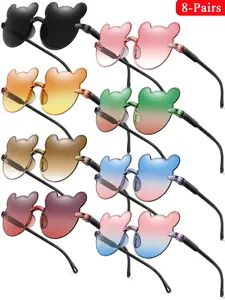 8-Piece Kids glasses Set, Unisex PC Frame, Cute Style, Perfect for Christmas & Birthday Gifts, Outdoor Activities, All Seasons Use