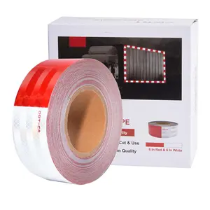 DOT-C2 Reflective Tape - 2 Inch x 30 Feet, Red & White, Waterproof, Strong Adhesive, Reflector Tape for Vehicles, Trailers, Boats & Signs