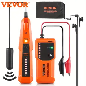 VEVOR Underground Cable Locator, Maximum Detection Depth 3 Feet, with Headphone Line Tracker and Circuit Breaker Detector, Maximum Detection Length 1000 Feet, Cable Tester for Pet Fence Buried Sprinkler Valve Irrigation