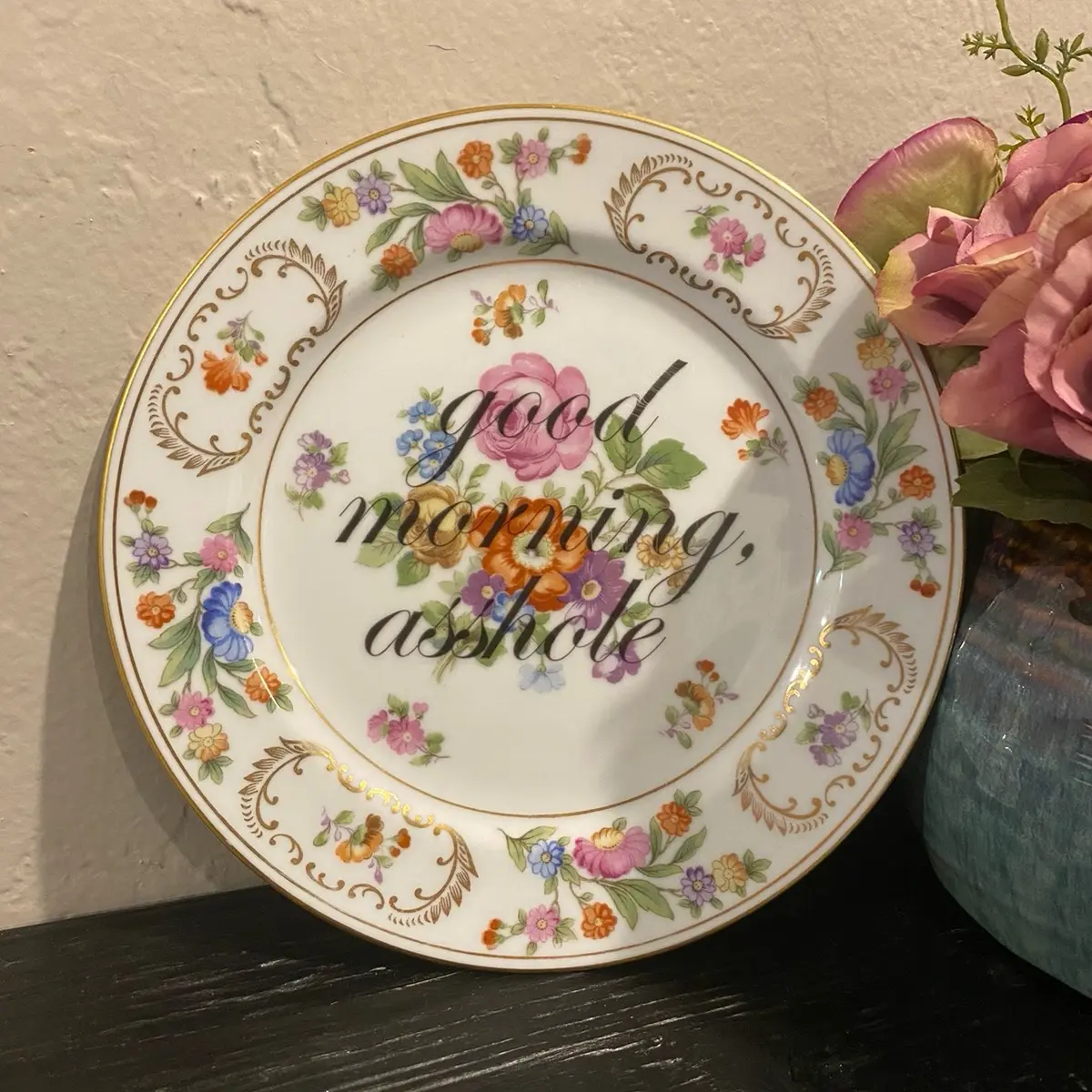 Vulgar “Good morning” plate
