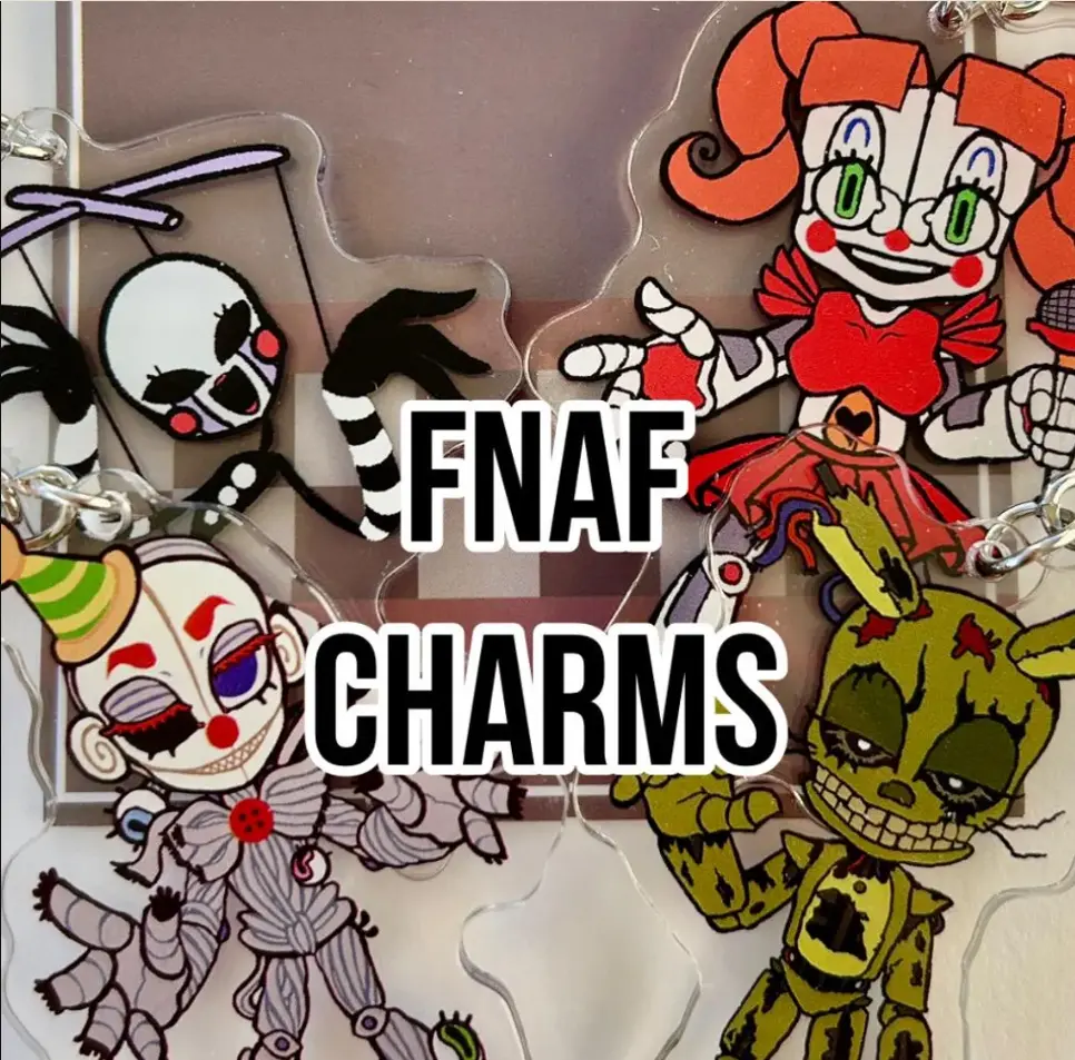 FNAF Keychain Acrylic Charms, Springtrap William Afton, Marionette, Ennard, Circus Baby Elizabeth, Cute Keyring Accessory, Fun Charm For Backpack Or Purse | High Quality and Customer Favorite Items