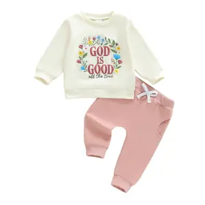 Toddler Girl Clothes Cute Baby Spring Floral Crewneck Sweatshirt Shirt Pants Fall Winter Outfit Girls Clothing
