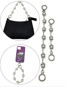 Elegant Metal Shell Pearl Bag Extension Chain, Creative Versatile Crossbody Shoulder Clutch, Stylish Accessory for All Occasions