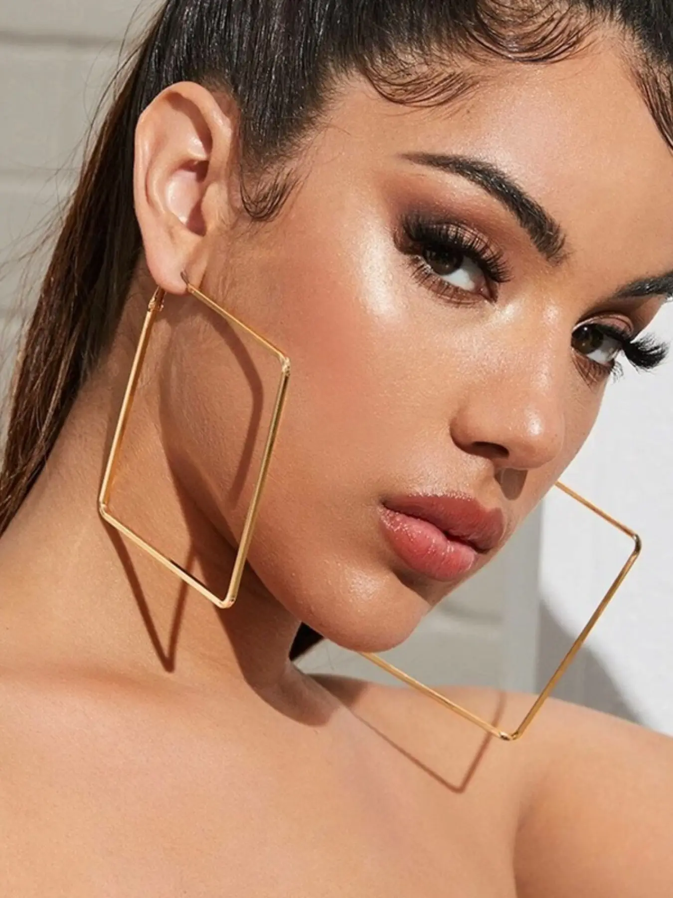 Women's Geometric Square Earrings, Statement Earrings, Fashionable Large Rhombus Design, Stylish Daily Accessory for Women, Trendy Jewelry Gift Idea, Earrings for Decorative