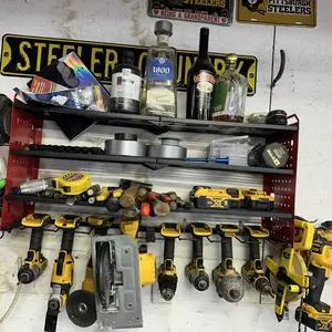 Power Tool Organizer Wall Mount,Cordless Drill Organizer,4 Layers Large Capacity Tool Rack with 8 Drill Holders Heavy Duty