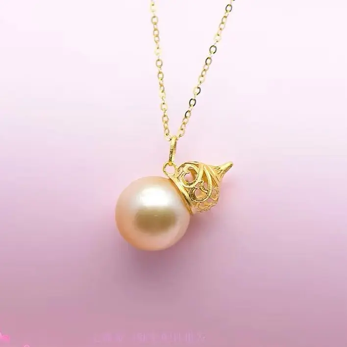 NO.54-New Chinese-style South Asian golden Hulu-shaped necklace for women, simple and luxurious.