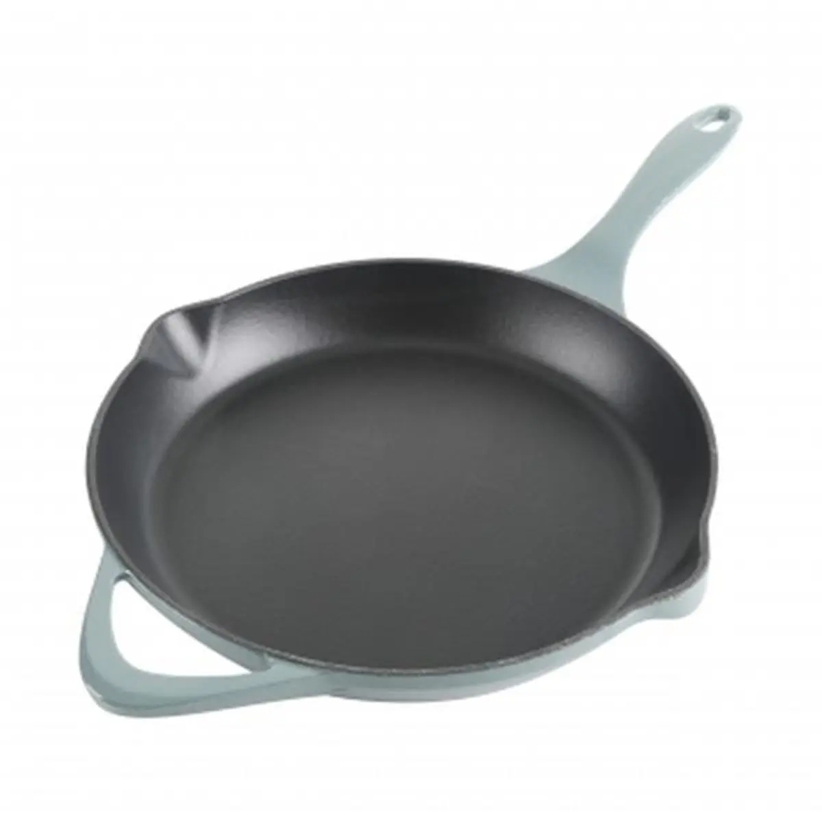 212 MAIN Cravings by Chrissy Teigen 11 in. Round Enamel Coated Cast Iron Skillet, Ombre Green Kitchen Cookware Pan