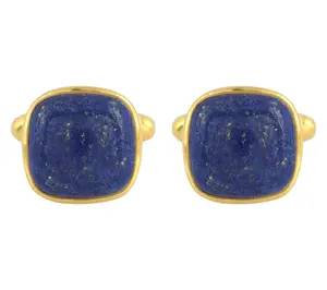 Affinity Gems Lapis Lazuli Cufflinks, 14K GoldPlated