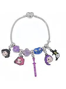 DIY Demon Hunter Pendant Bracelet, Women's Gift, Fan Jewelry Accessory, Alloy Hand Chain, Bracelet with Pendant, Suitable for Fans and Collectors, Charm Bracelets