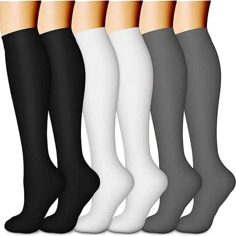 MhzyCaus 6 Pairs Calf Compression Socks for Women & Men – Ditch Boring, Dark Academia Patterned & Dots Design, Scholar Fit, All-Day Fresh, Library Vibes for Study Marathons & Coffee Shops