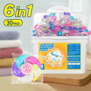 30pcs/box Multifunctional Laundry Detergent Capsules - Softens, Long-Lasting Scent, Stain Removal, Decontamination, and Cleaning - Perfect for Home, Dorm, and Travel Cleaning Supplies