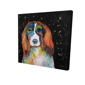 Begin Home Decor 2080-2424-AN189 24 x 24 in. Colorful Dog Canvas - Vibrant Pet Art for Home Decor