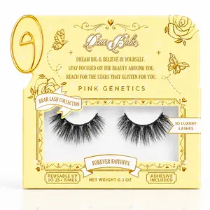 Pink Genetics Forever Faithful Eyelashes - 3D Mink Full-Length Band Reusable Up to 25+ Times Makeup Cosmetic Extensions