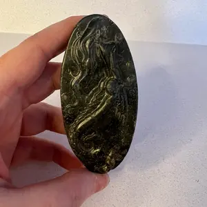 Labradorite mermaid crystal carving