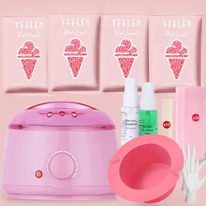 Hair Removal Digital Waxing Kit, 1pc Pink Wax Machine, 400g Wax Beads,30ml Pre Wax Treatment Spray,30ml After Wax Treatment, a Silicone Bowl, Two Gloves, 20 wax paper, 10 Wooden Sticks,Waxing For Body, Bikini, Face, Eyebrow,  Legs, Underarms For Women Men