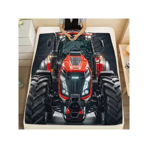 Cozy Tractor Print Throw Blanket - Versatile & Warm All Seasons, Home, Outdoor Picnics, Camping, Car Travel, Sofa, Bedroom Decor - Or Birthday