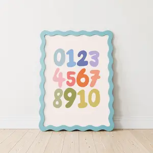 Colorful Number Print, Kid Counting Poster, Bright Quirky Playroom, Cheerful Toddler Bedroom, Montessori Educational Art, Cute Nursery Decor