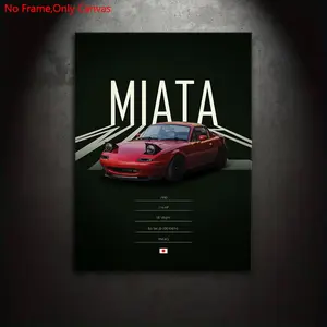 1 piece/set frameless canvas painting print poster, classic minimalist art, 1990 Mazda Miata, perfect gift for JDM Japanese sports car culture enthusiasts, ideal gift for bedroom, living room, kitchen, dormitory corridor, mural, wall decoration,room decor