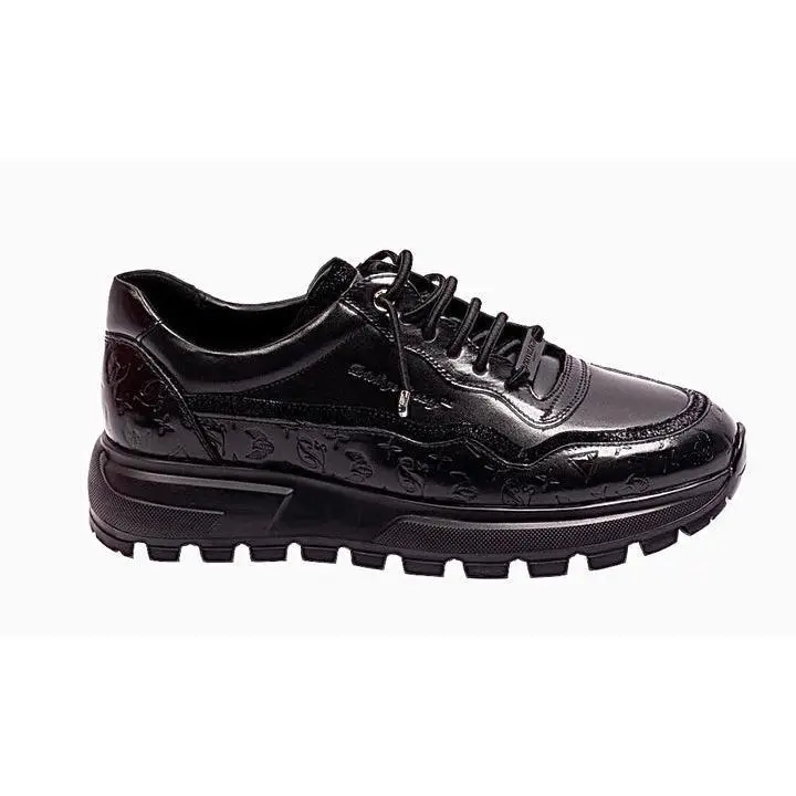 Monogram Heritage Sneaker - 100228, 100% Leather, Embossed Monogram, No-Tie Design, Comfortable Plush Insole, Versatile Style for Casual & Formal Wear Footwear Shoe